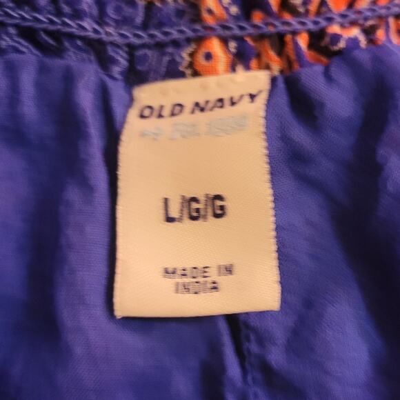 Old Navy Womens Large Blue Orange Graphic Print Cotton Skirt Boho Indie Sz Large - Picture 4 of 9